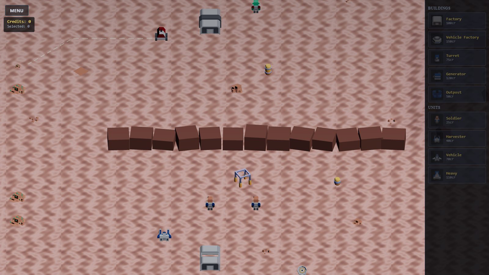 Time machine, phase 17 (e22bc16): the classic sidebar with generated icons, resource fields and scattered props on a textured ground.