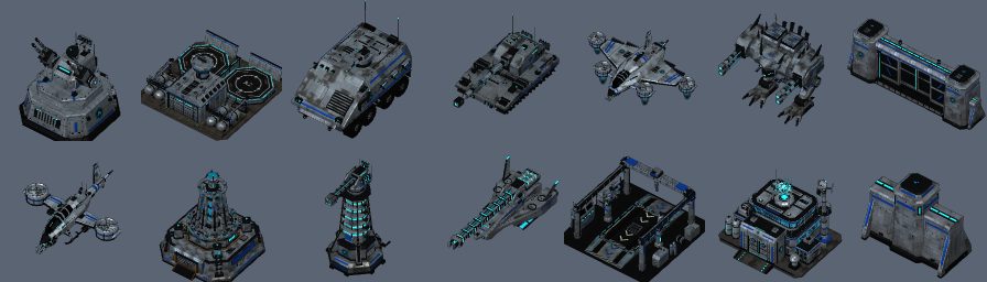 Sidebar cameos rendered from the procedural models.