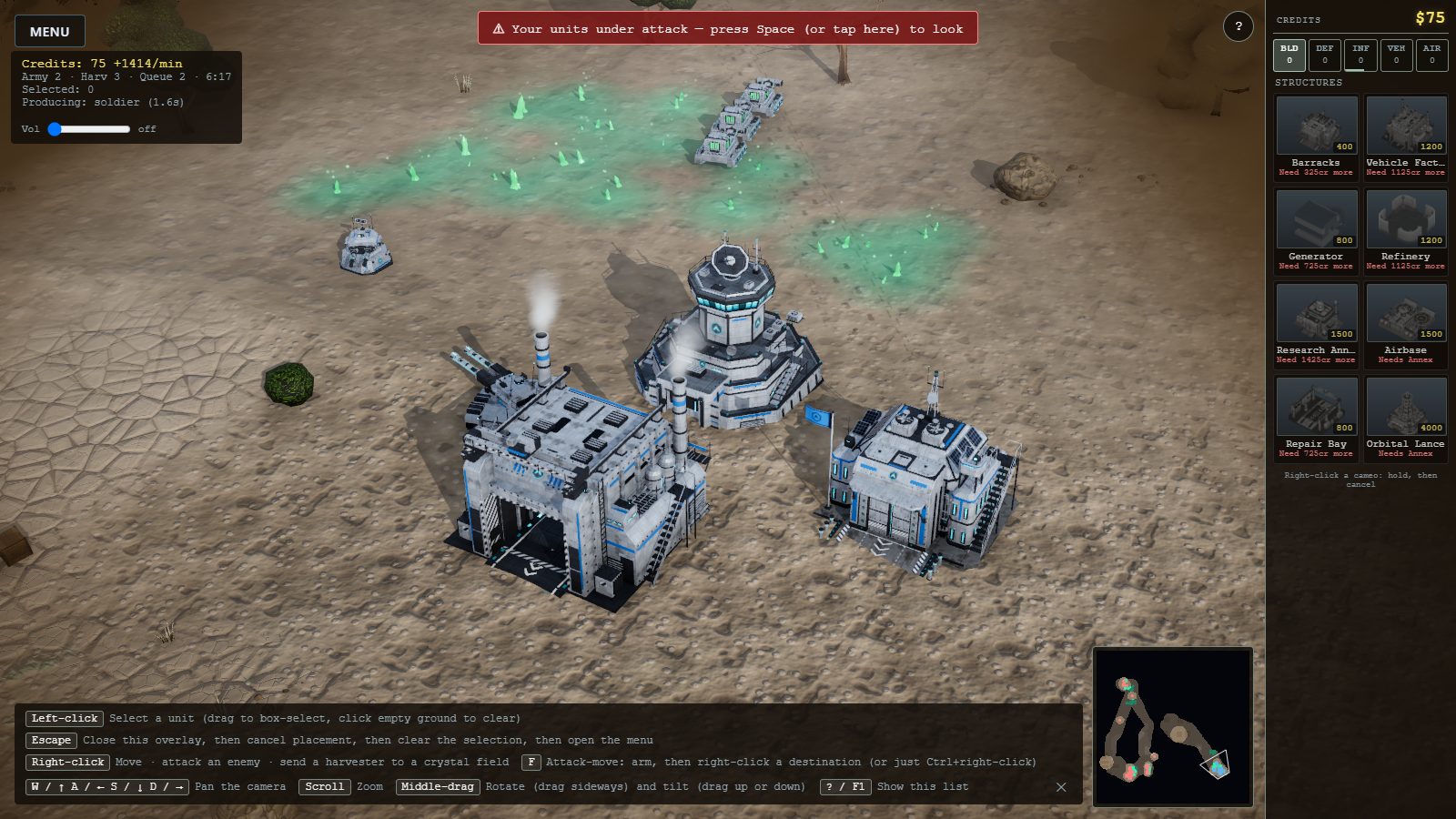 Six minutes into a 2v2 with AI allies.