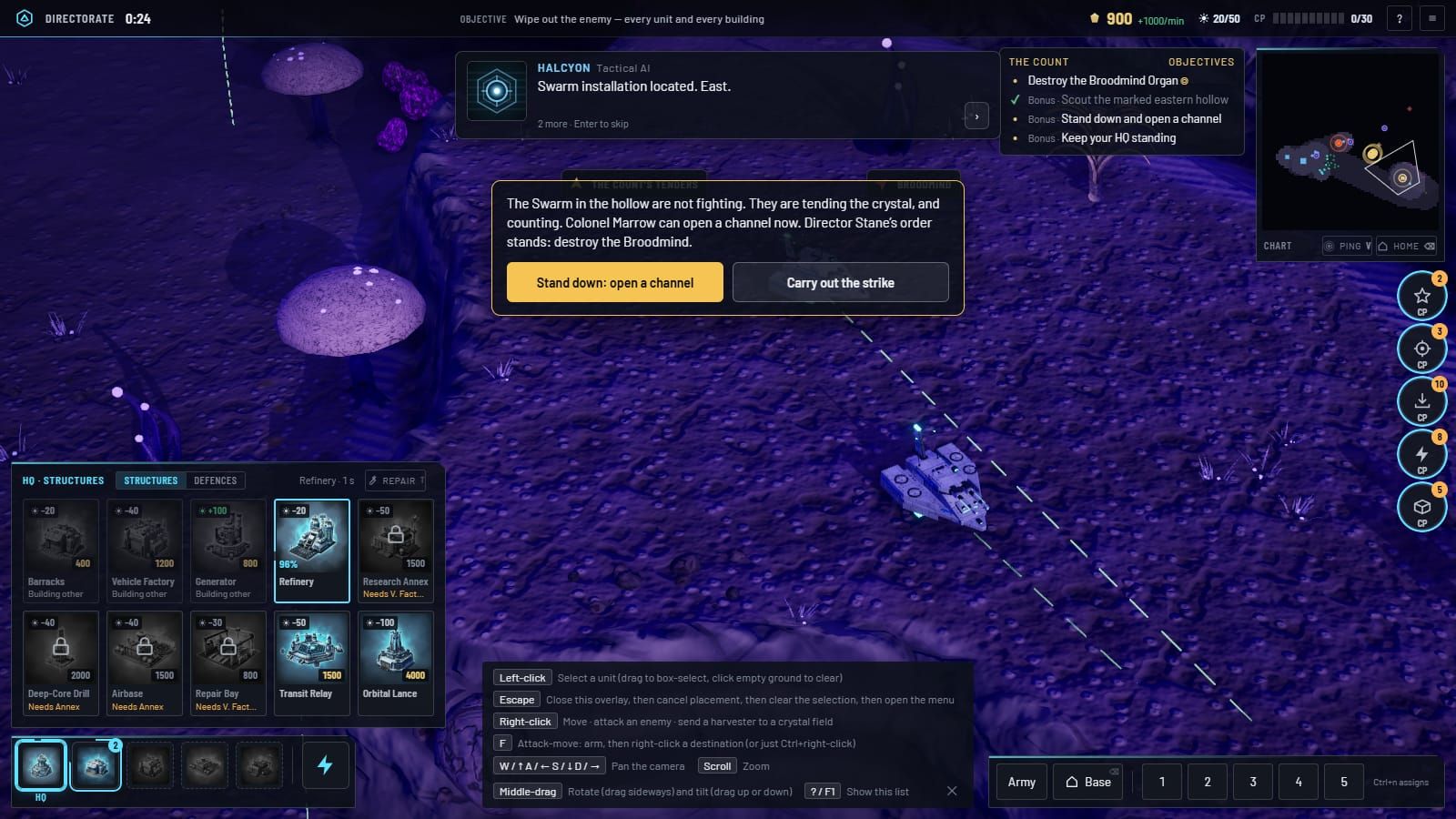 Mission nine's choice: open a channel to the Swarm, or carry out the strike.