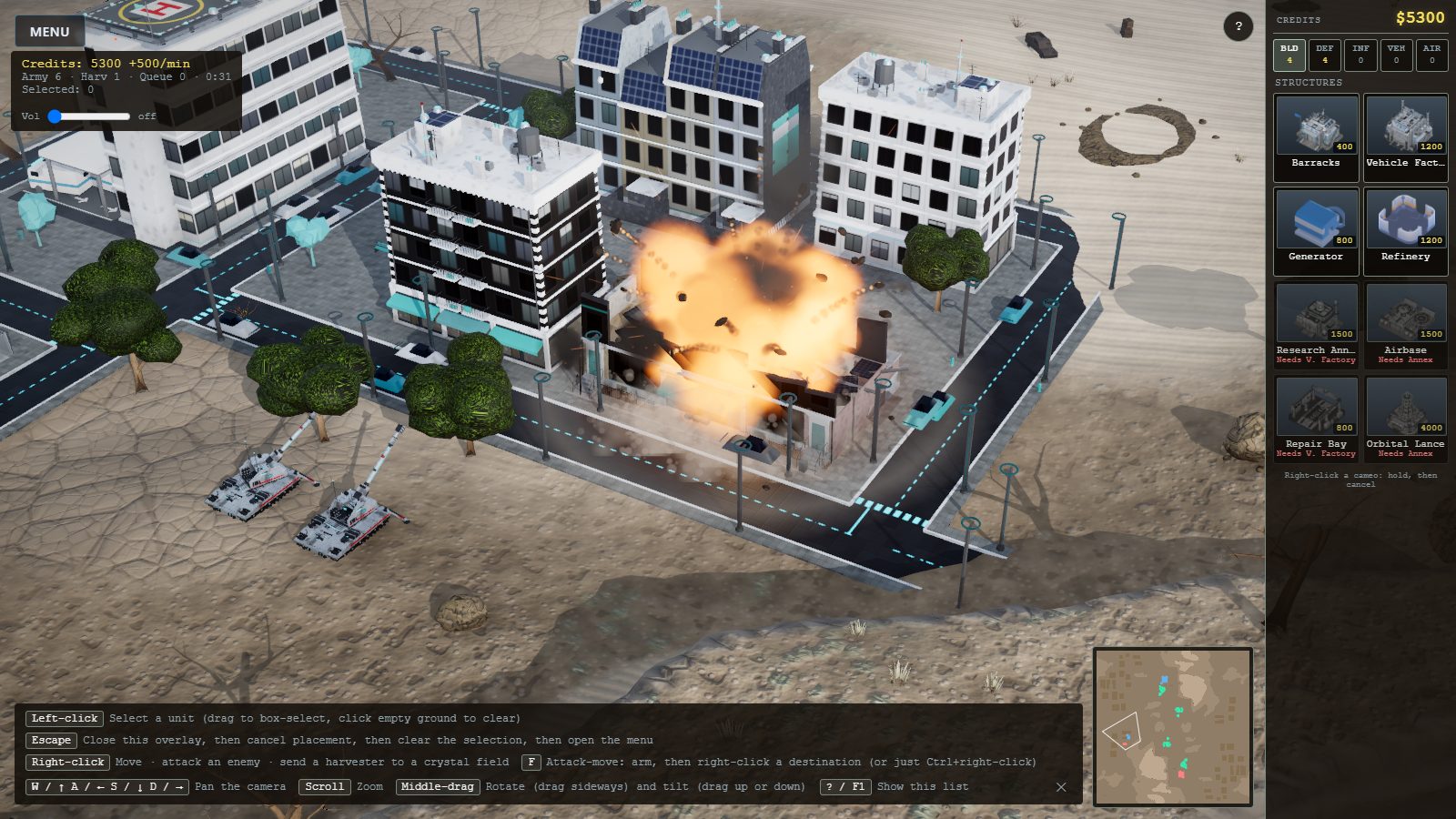 A city building collapsing