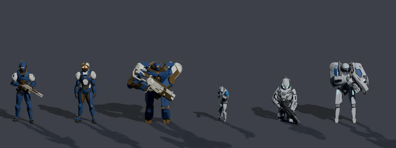 The unit models side by side at board scale.