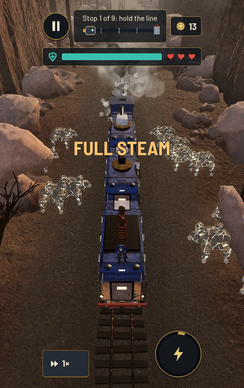 The power fired in the middle of a fight: FULL STEAM.